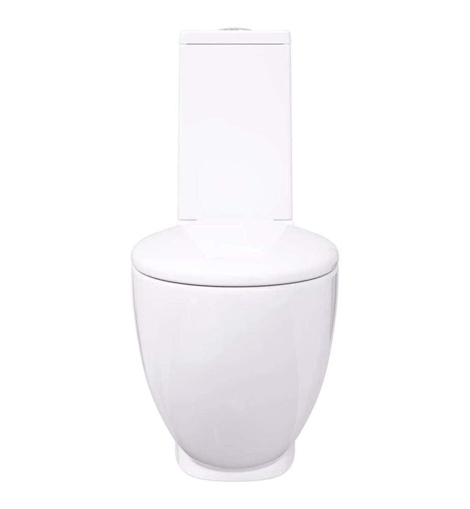 WC Keramik-Toilette Badezimmer Rund Senkrechter Abgang Weiss