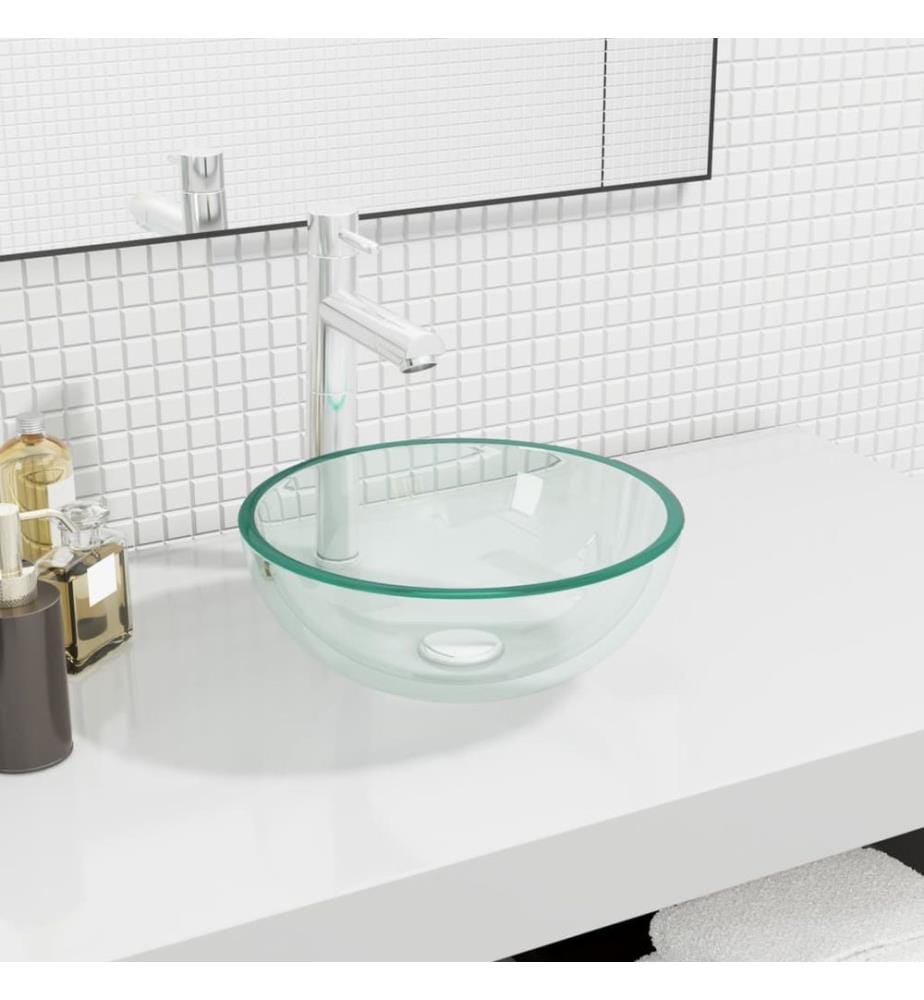 Waschbecken Hartglas 30x12 cm Transparent
