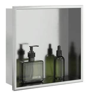 Niche de douche argenté brossé 32x32x9 cm acier inoxydable