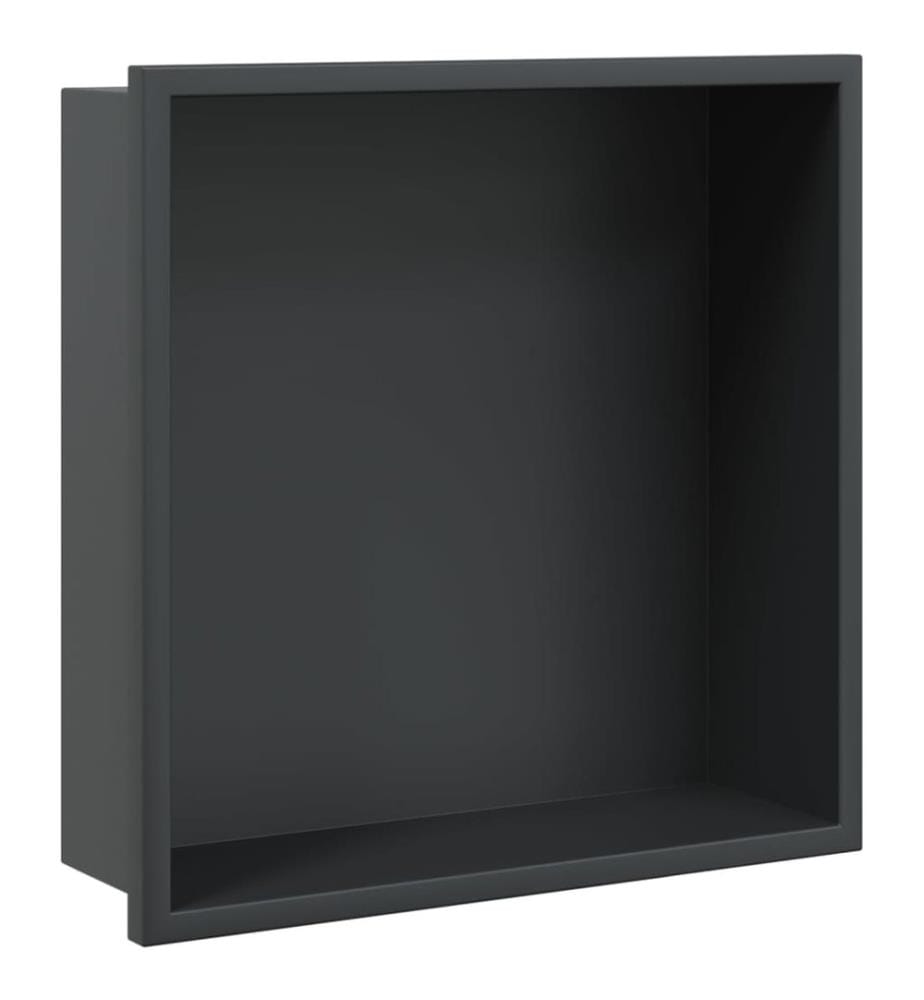 Duschnische Mattschwarz 32x32x9 cm Edelstahl