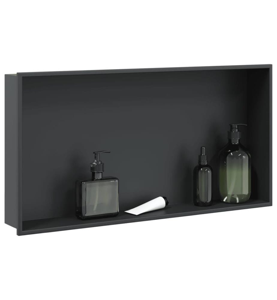 Duschnische Mattschwarz 62x32x9 cm Edelstahl