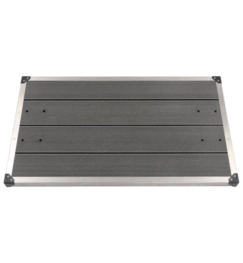 Garten-Duschwanne WPC Edelstahl 110 x 62 cm Grau