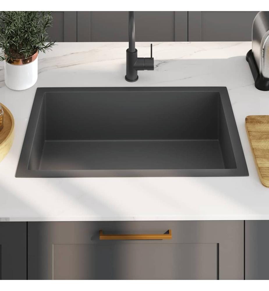Évier de cuisine fait main Noir Acier inoxydable