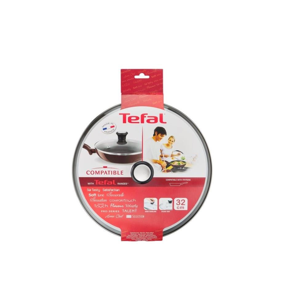 TEFAL - Couvercle de poêle 32 cm, Transparent