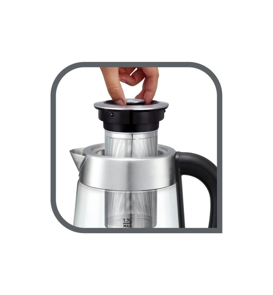 TEFAL - Bouilloire BJ750D10 1.7 l, Noir/Argenté