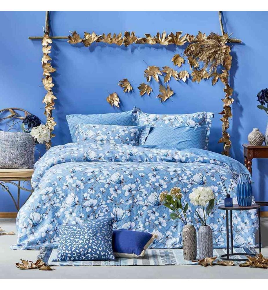 Housse de couette simple Valerie 135x200 cm - Bleu