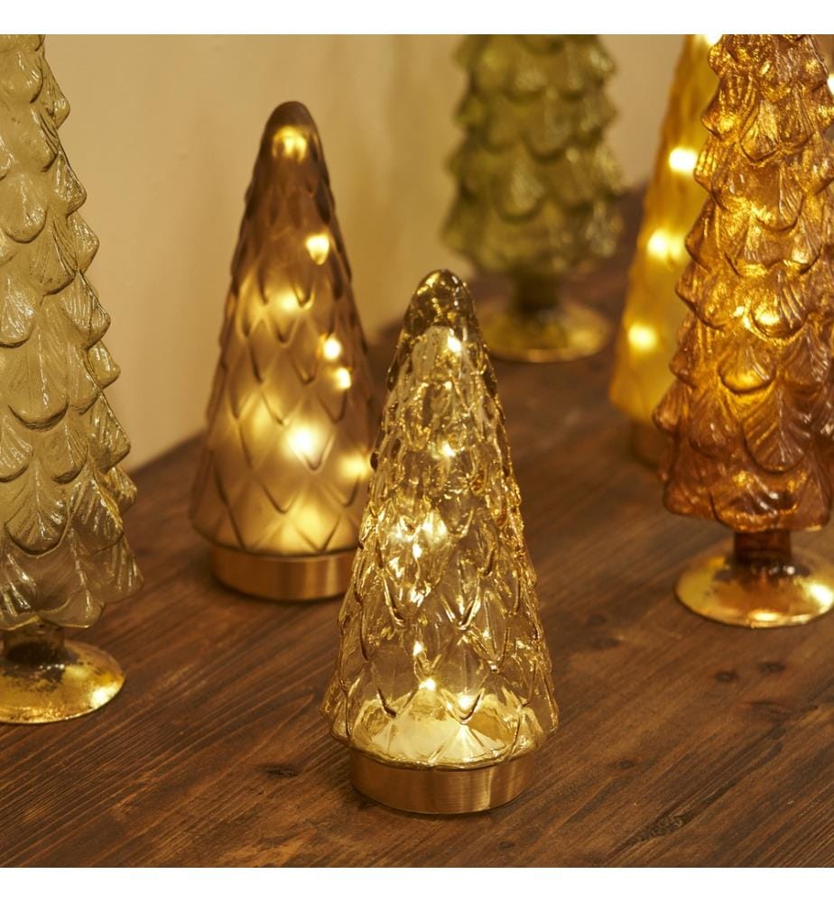 LED-Leuchte Pine Tree 10,5x10,5x2,4 cm - Gold