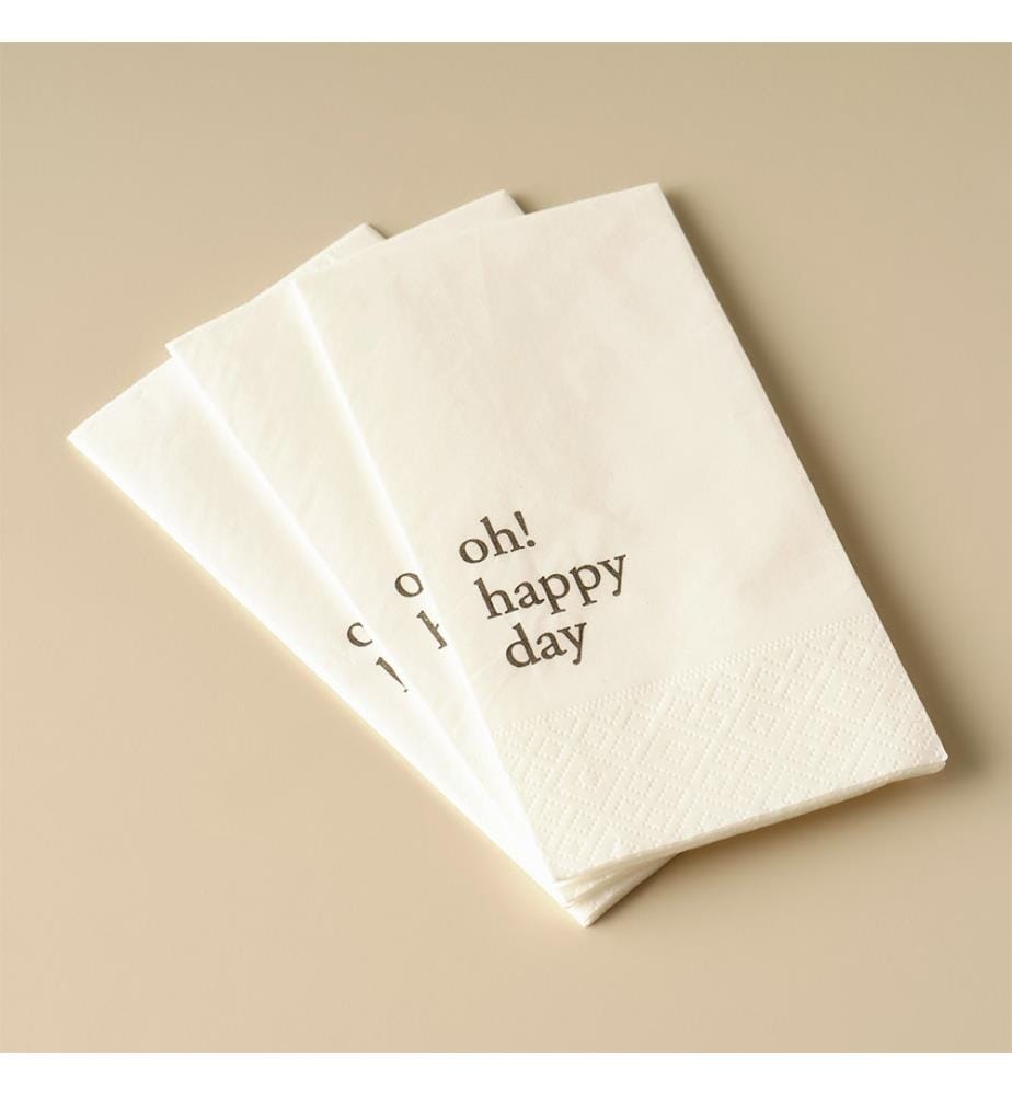 Serviettes en papier Oh Happy Day 25 pièces 33x33 cm - Marron