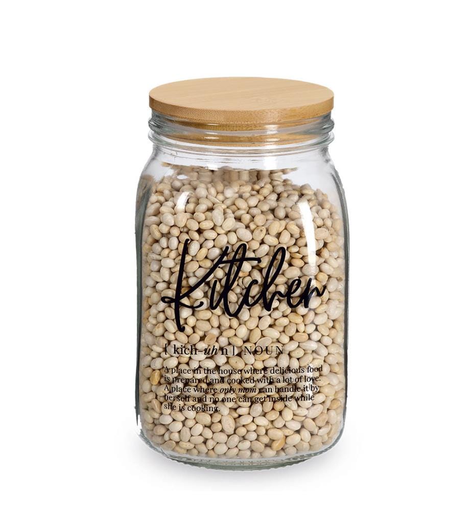 Kitchen Storage Jar With Bamboo Lid - 1400 ml