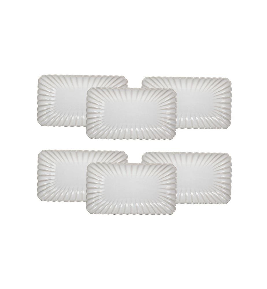 Set of 6 Small Rectangular Shell Plates
