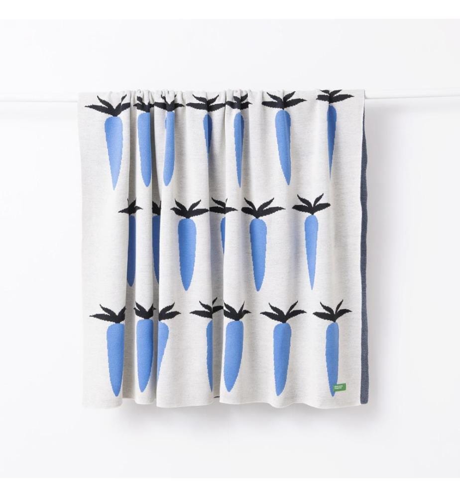 Couverture 140x190cm 100% Acrylique 1000Gr Bleu Carotte Benetton