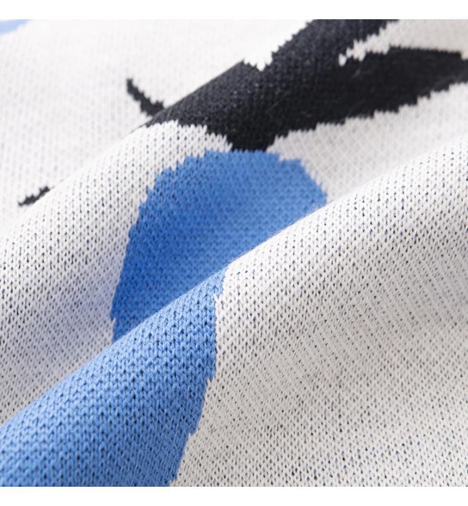 Couverture 140x190cm 100% Acrylique 1000Gr Bleu Carotte Benetton