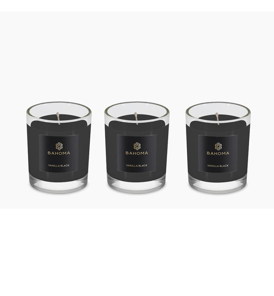Set 3 x candele da viaggio in scatola - Vaniglia nera