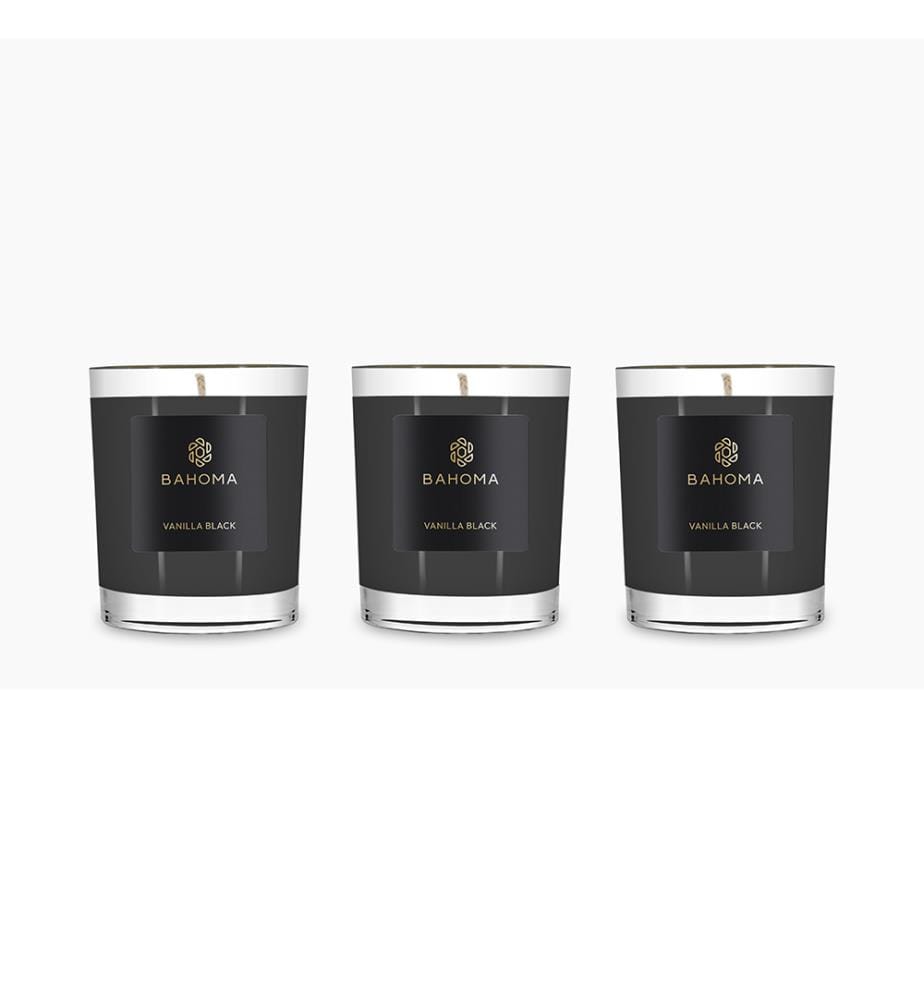 Set 3 x candele da viaggio in scatola - Vaniglia nera