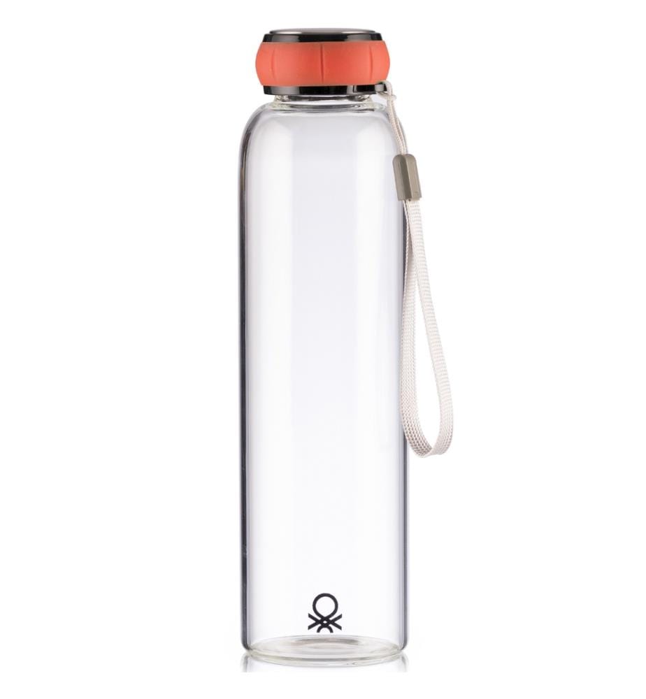 550 ml Wasserflasche aus rotem Borosilikatglas, Benetton House