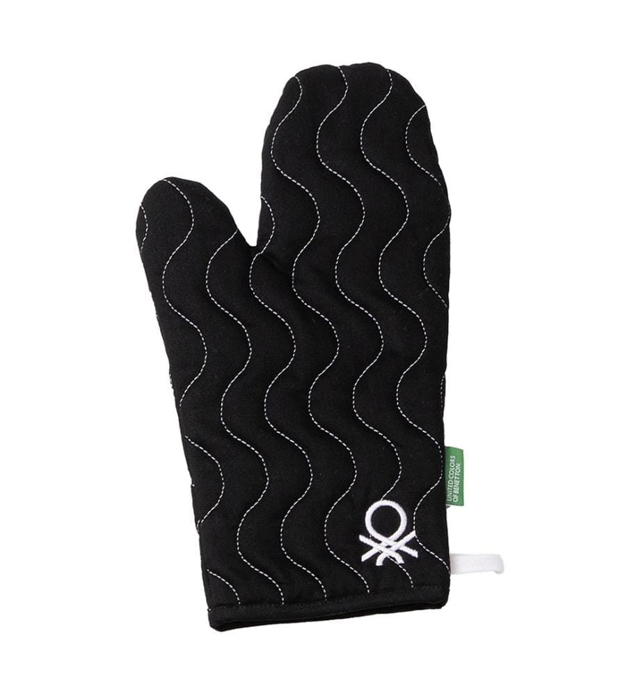Set di 3 pezzi (grembiule + guanto + supporto) 75 x 85 cm 190Gsm nero e bianco