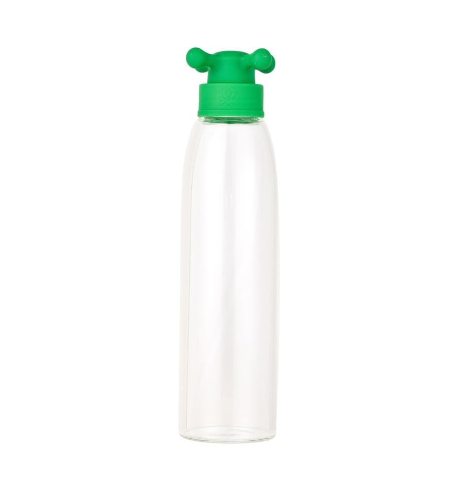 500-ml-Wasserflasche aus Borosilikat mit grünem Hahnverschluss, Regenbogenkollektion