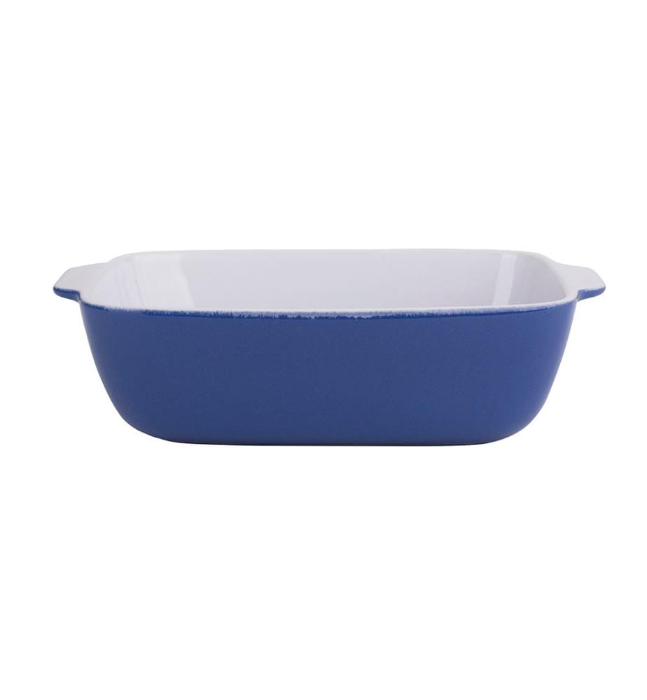 Lot de 2 Plats en Grès Arc-en-Ciel (Rouge 32,5 x 20,5 x 7,5cm + Bleu 20 x 13 x 6cm)