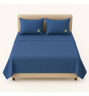 4 PiècesKing Laken Set: Flaches Laken (260x280cm mit 5cm Einzelsaum) + Spannbettlaken (200x200+30cm Lasche) + 2 Kissenbezüge (50x80cm) 100% Baumwolle