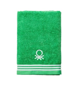 Asciugamano da bagno 70x140cm 450Gsm 100% cotone verde con strisce arcobaleno Benetton