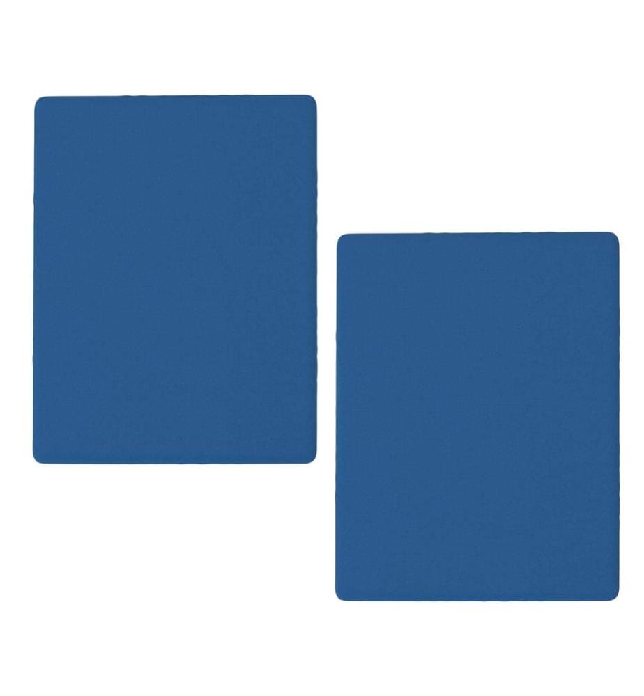 Set Of 2 Fitted Sheets Measuring 200x200cm + 30cm For A 2M Bed In Rainbow Blue Benetton
