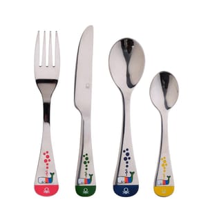 4 Pieces Stainless Steel Cutlery Set For Kids (couverts en acier inoxydable pour enfants)
