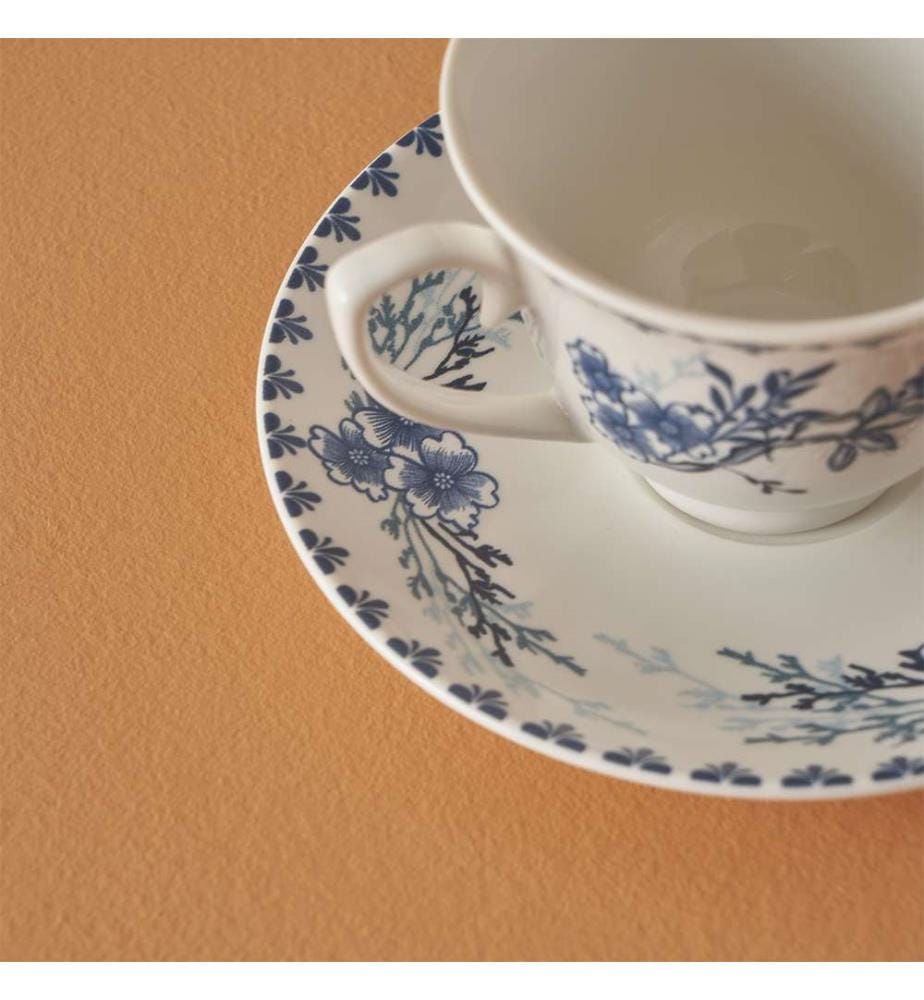Set of 2 Blue White Coffee Cups 90 cc - Blue