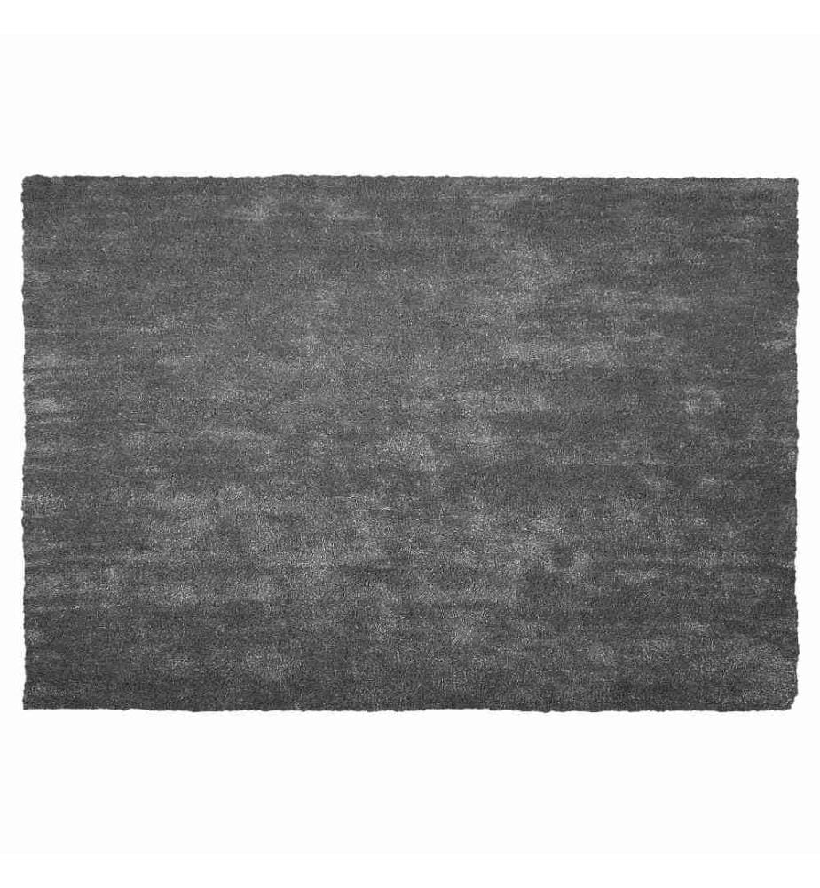 Teppich Dunkelgrau Polyester 140 x 200 cm Rechteckig Hochflor Modern Maschinengetuftet Fussbodenheizung Geeignet Wohnzimmer Schlafzimmer Flur