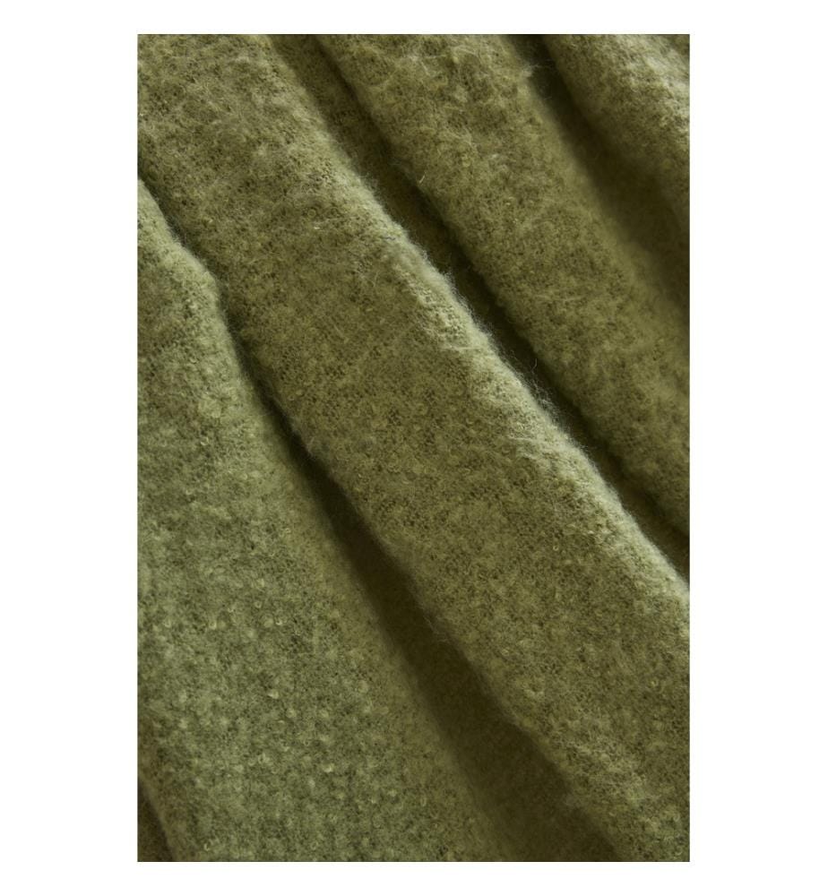 Plaid 130 x 170 cm Polyester Tricot Uni Melia - Olive