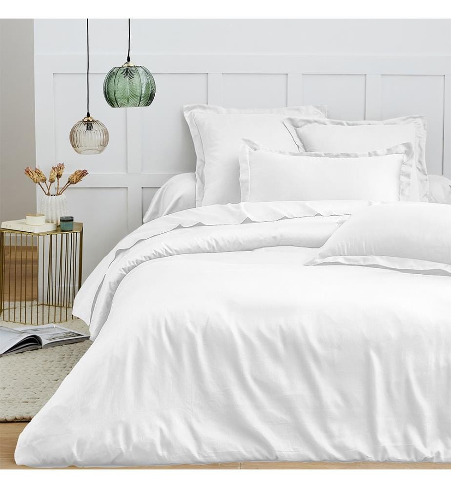 Housse de couette 100% Coton 260 x 240 cm Neige