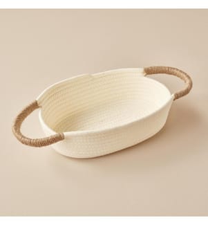 Cestino in iuta Montana 20x29x8 cm - Bianco