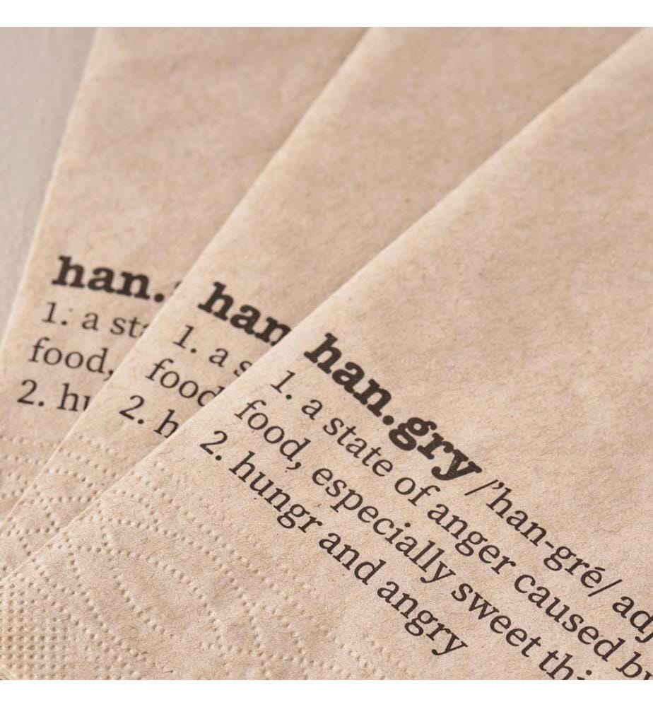 Tovaglioli di carta Hangry 25 pezzi 33x33 cm - Marrone
