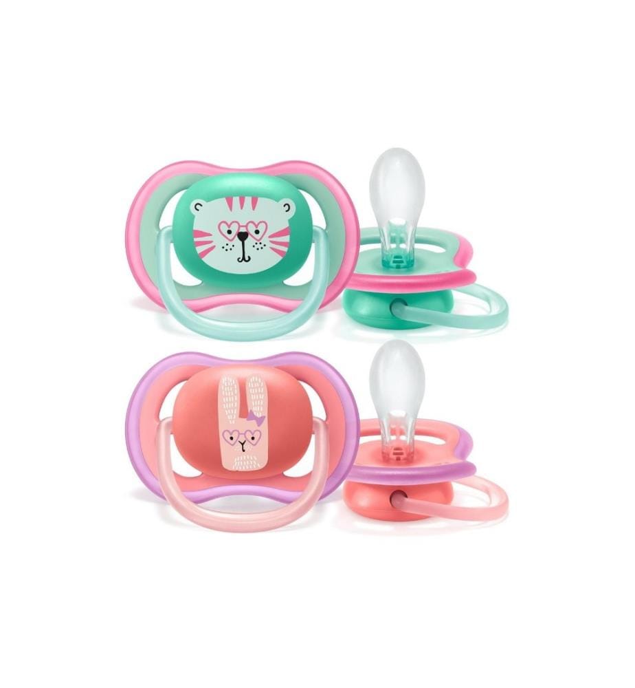 PHILIPS AVENT - Tétines Ultra Air 2 pcs. 18m+ Vert / Rose