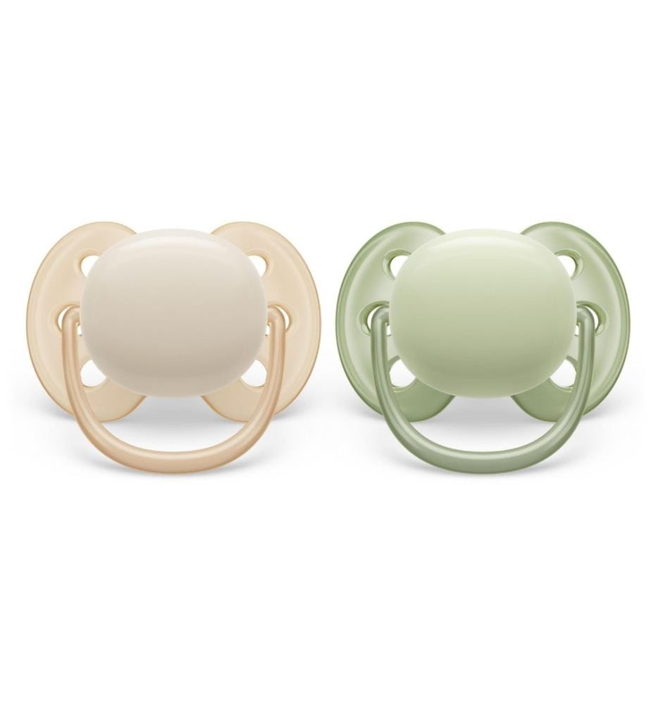 PHILIPS AVENT - Tétines ultra soft 0-6 mois Vert Clair/Beige