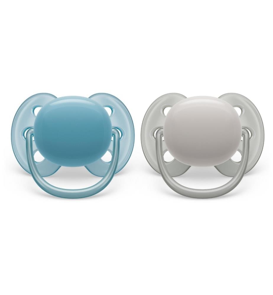 PHILIPS AVENT - Tétines ultra soft 6-18 mois Pétrole/Gris