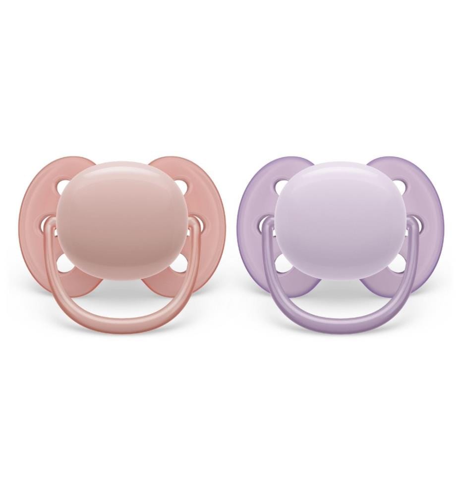 PHILIPS AVENT - Tétines ultra soft 0-6 mois Rose/Blanc