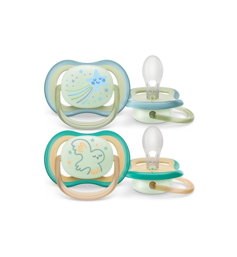 PHILIPS AVENT - Tétines ultra air Night 0-6 mois Étoile filante/Hibou