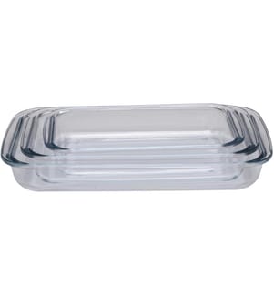alpina Auflaufform-Set Eckig, Transparent