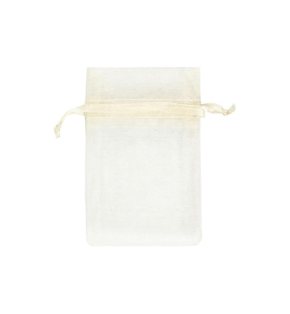 Creativ Company Organzabeutel Organza 7 x 10 cm Crème, 10 Stück