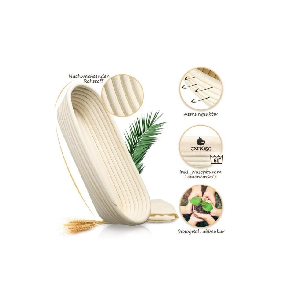 Exitoso Panier de fermentation Beige/Blanc Ø35 x 15 cm