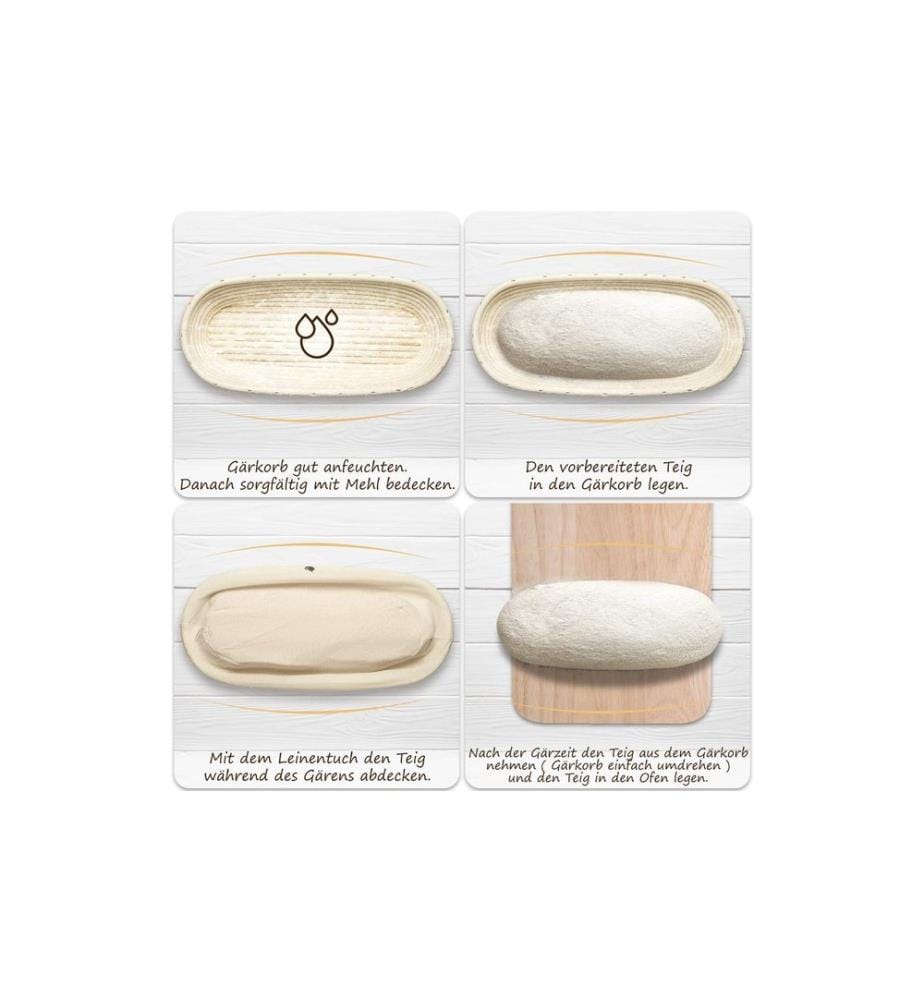 Exitoso Panier de fermentation Beige/Blanc Ø35 x 15 cm