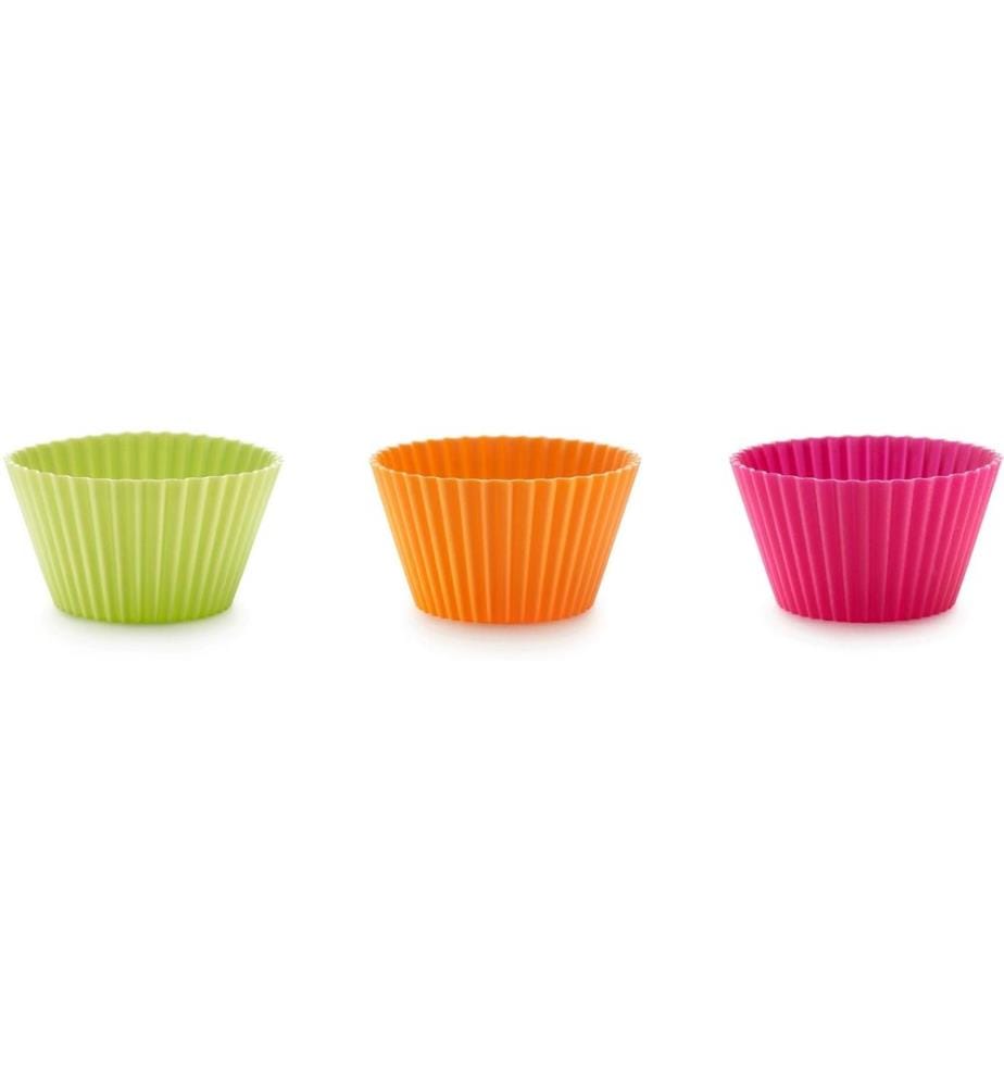 Lékué Muffin Backform Silikon, mehrfarbig, 6er Set
