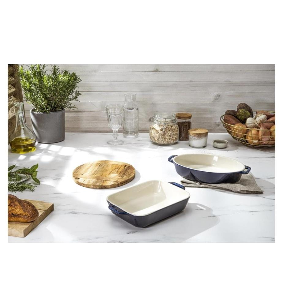 Staub Plat à gratin 34 x 24 cm, Bleu foncé