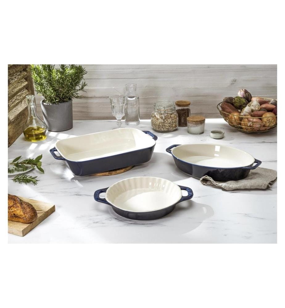 Staub Plat à gratin 34 x 24 cm, Bleu foncé