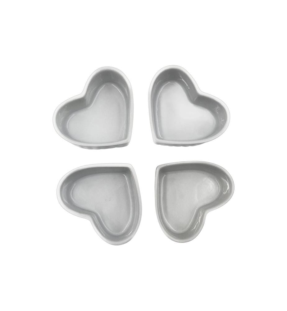 Stronghold Ramequin forme coeur 4 pièces, Blanc