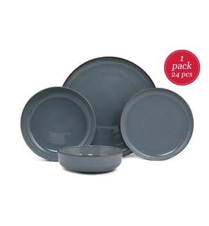 24-teiliges Dinner-Set - Blau