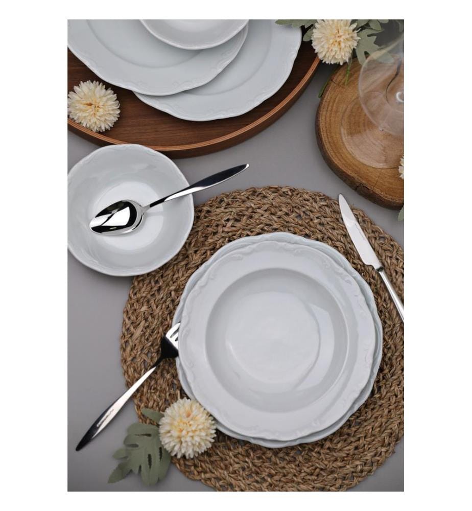 Tafelservice, 18 Teile, Weiss, 100% Porcelain