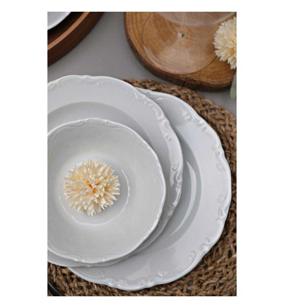Tafelservice, 18 Teile, Weiss, 100% Porcelain