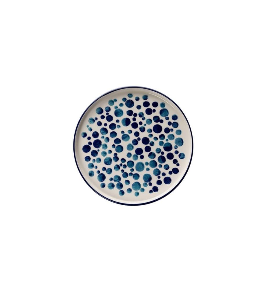 Frühstücksset, 14-teilig, blau, weiss, 100 % KERAMIK