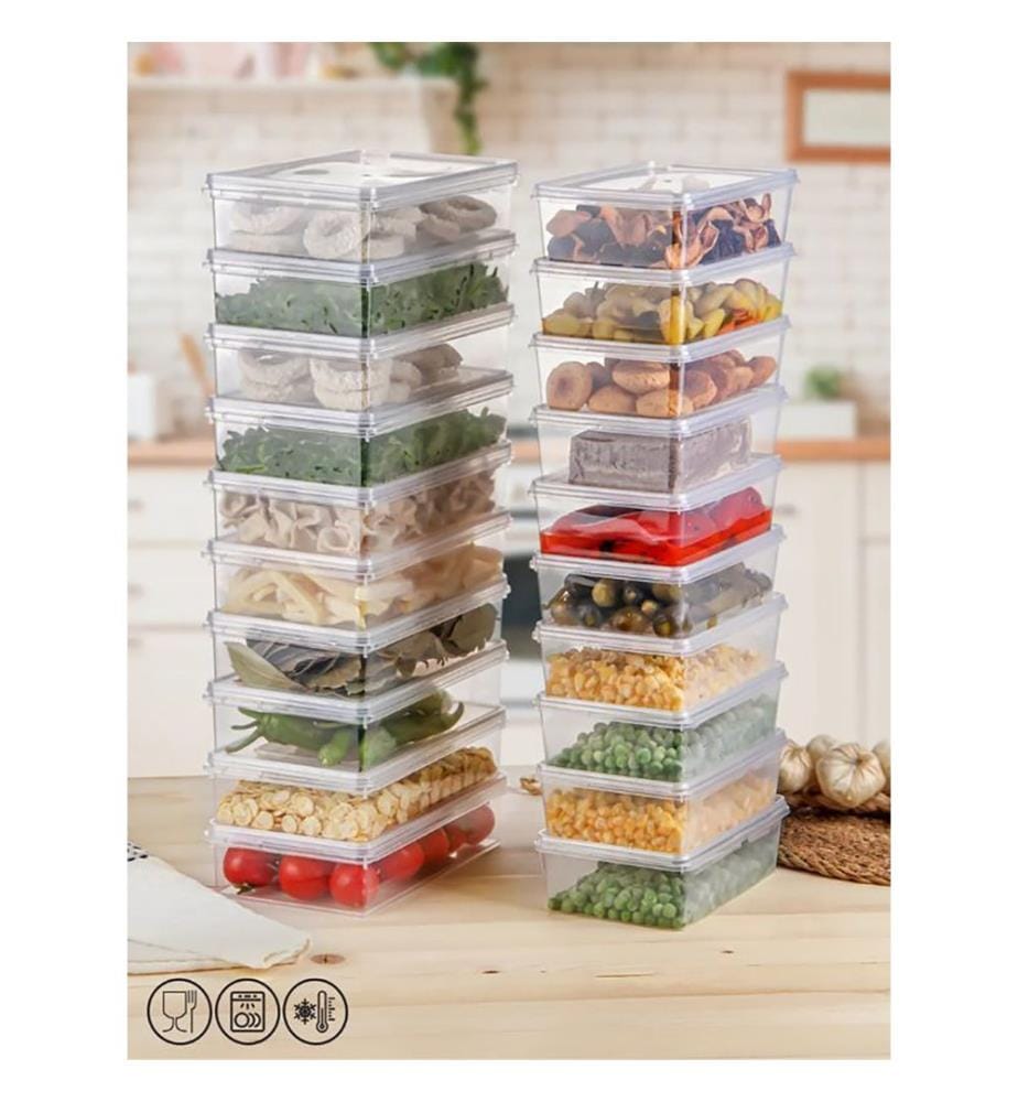 Aufbewahrungsbox-Set, 20-teilig, transparent, 100 % Kunststoff